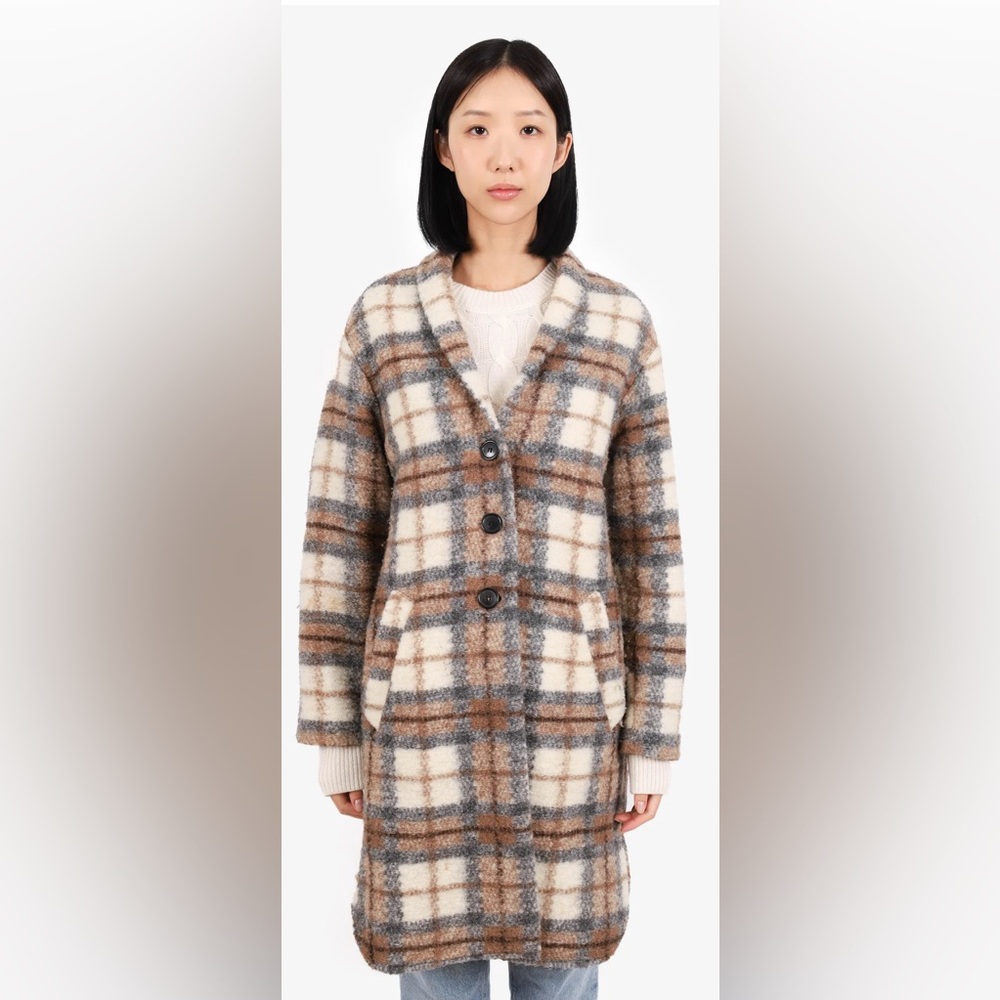 Isabel Marant Gabriel flannel wool blend plaid jacket
